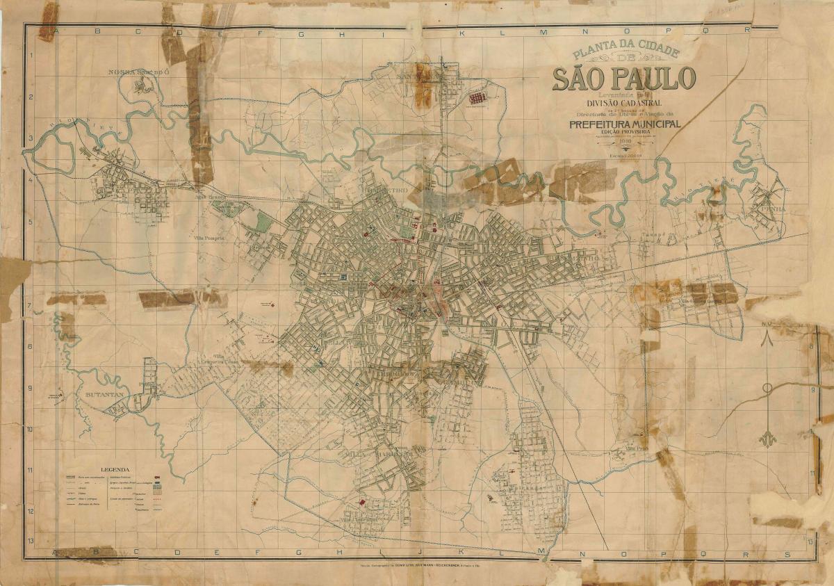 Carte ancien São Paulo - 1916