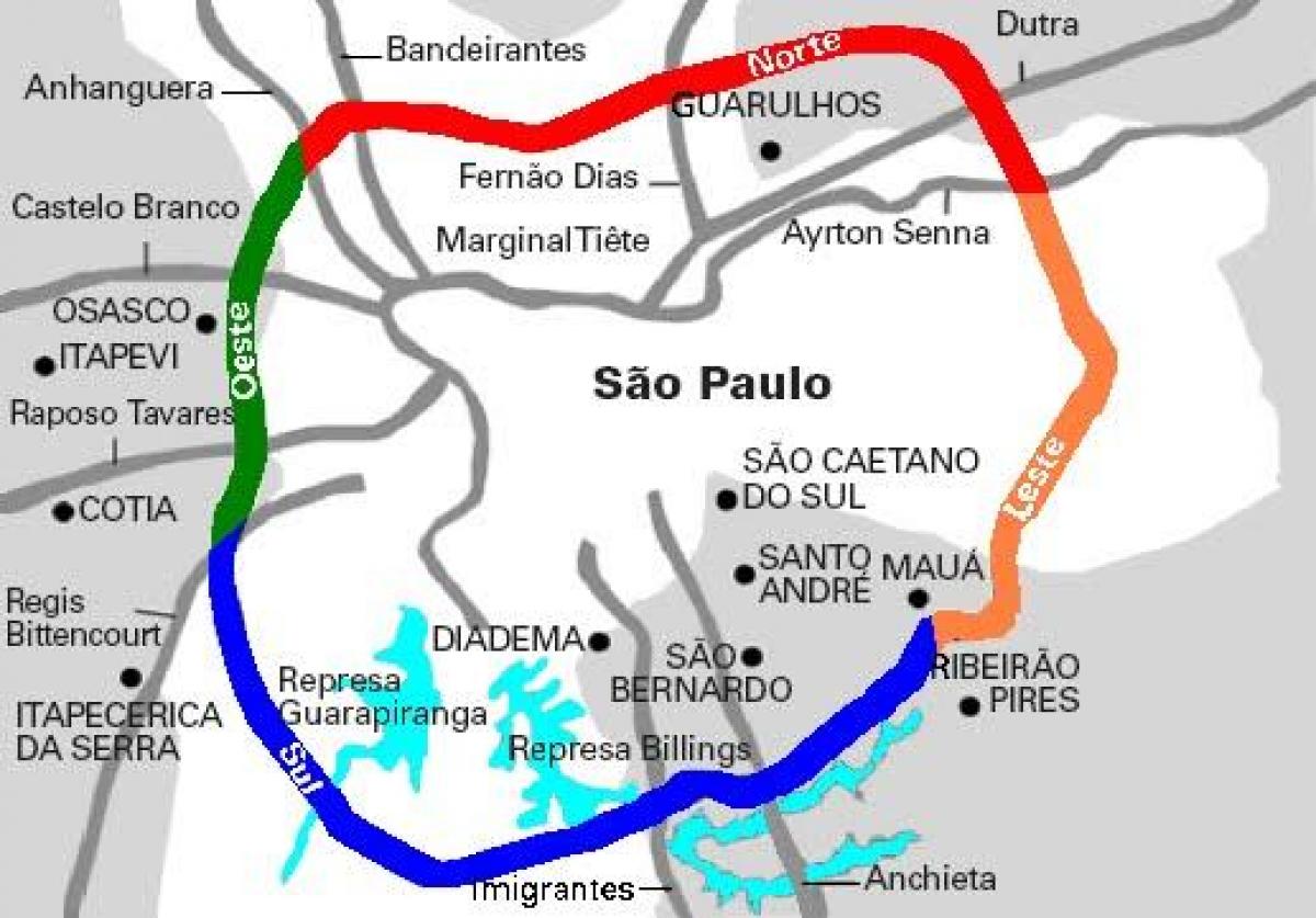 Carte autoroute Mário Covas - SP 21