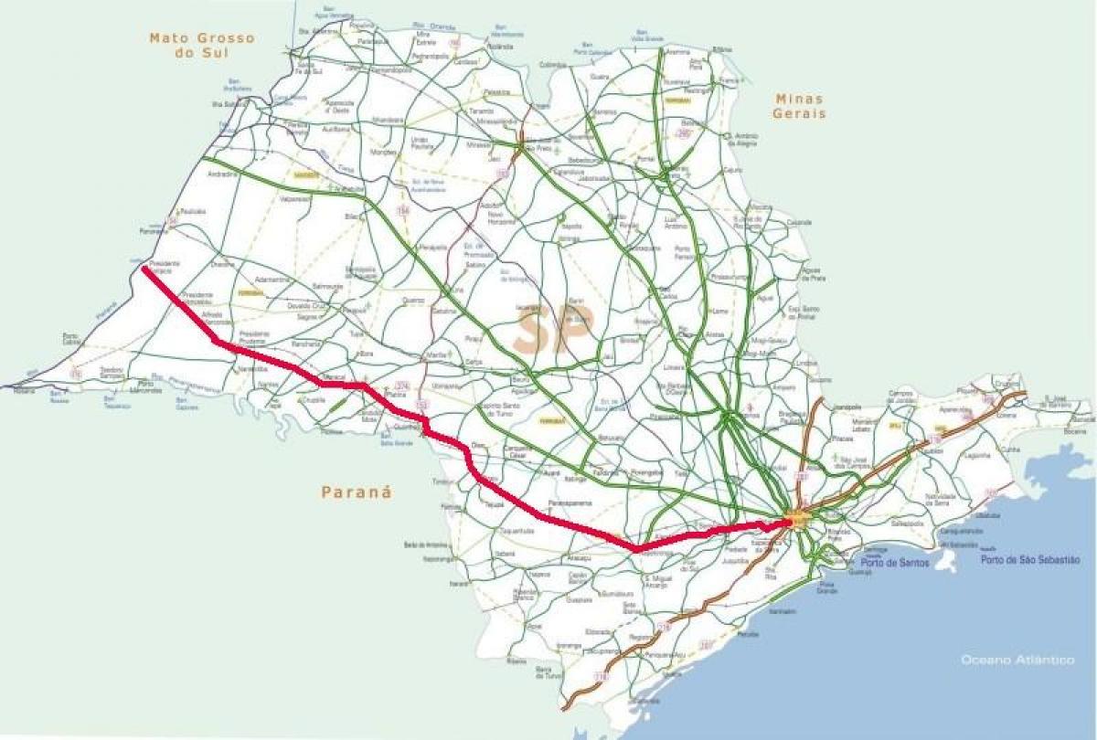 Carte autoroute Raposo Tavares - SP 270
