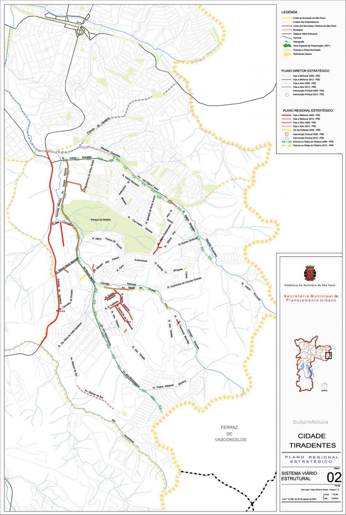 Carte Cidade Tiradentes São Paulo - Routes