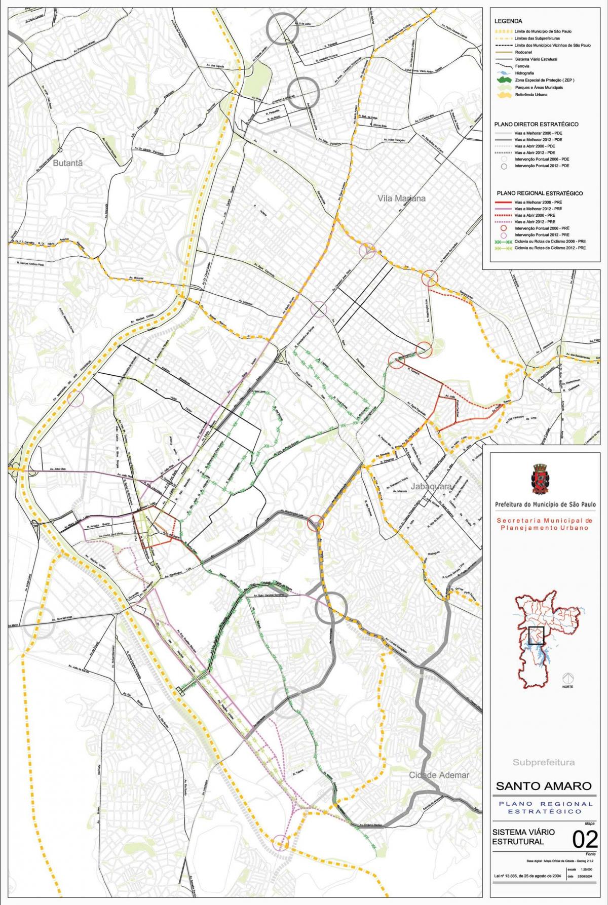 Carte Santo Amaro São Paulo - Routes