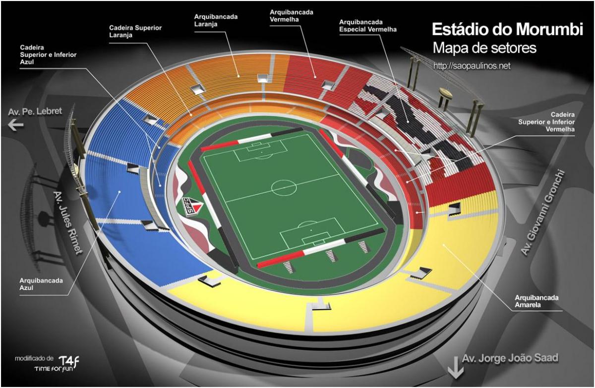 Carte Stade Cícero-Pompeu-de-Toledo São Paulo