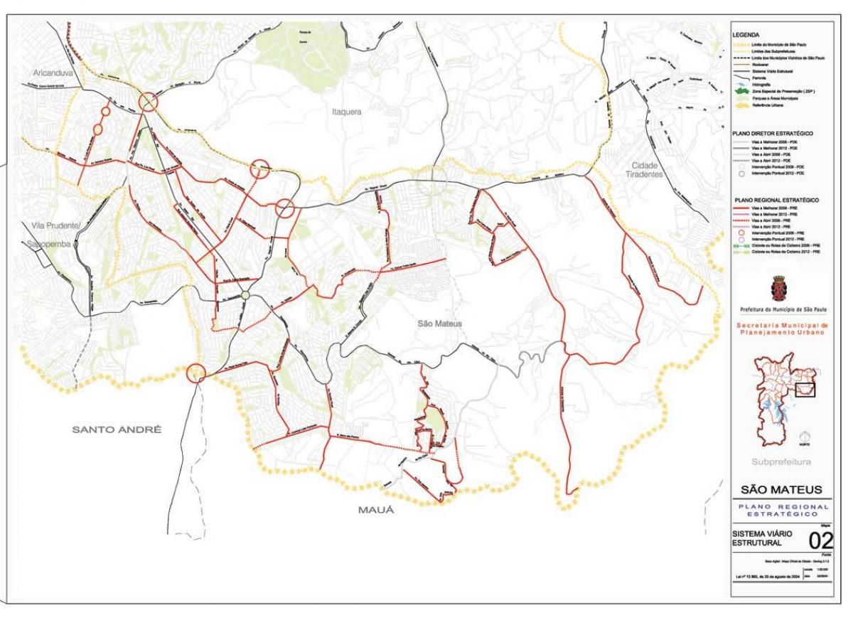 Carte São Mateus São Paulo - Routes