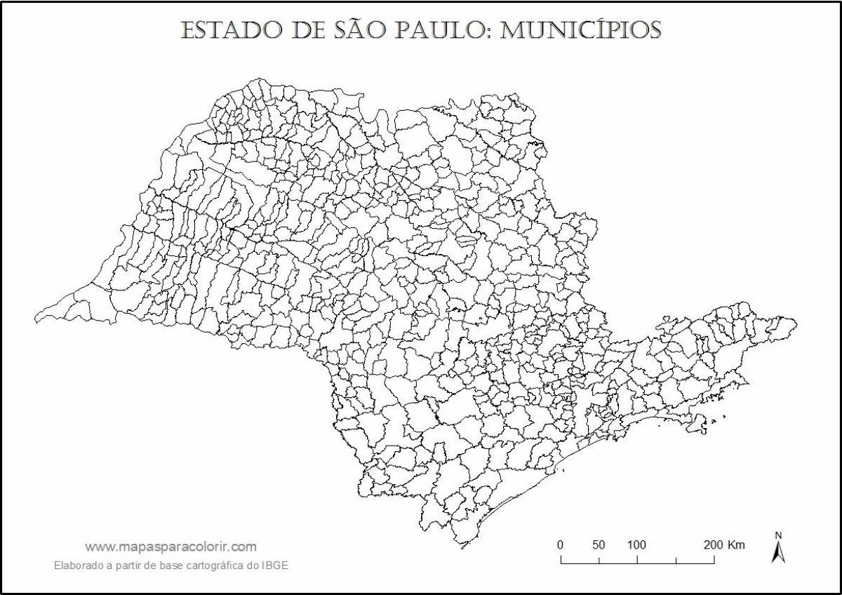 Carte São Paulo vierge - municipalités