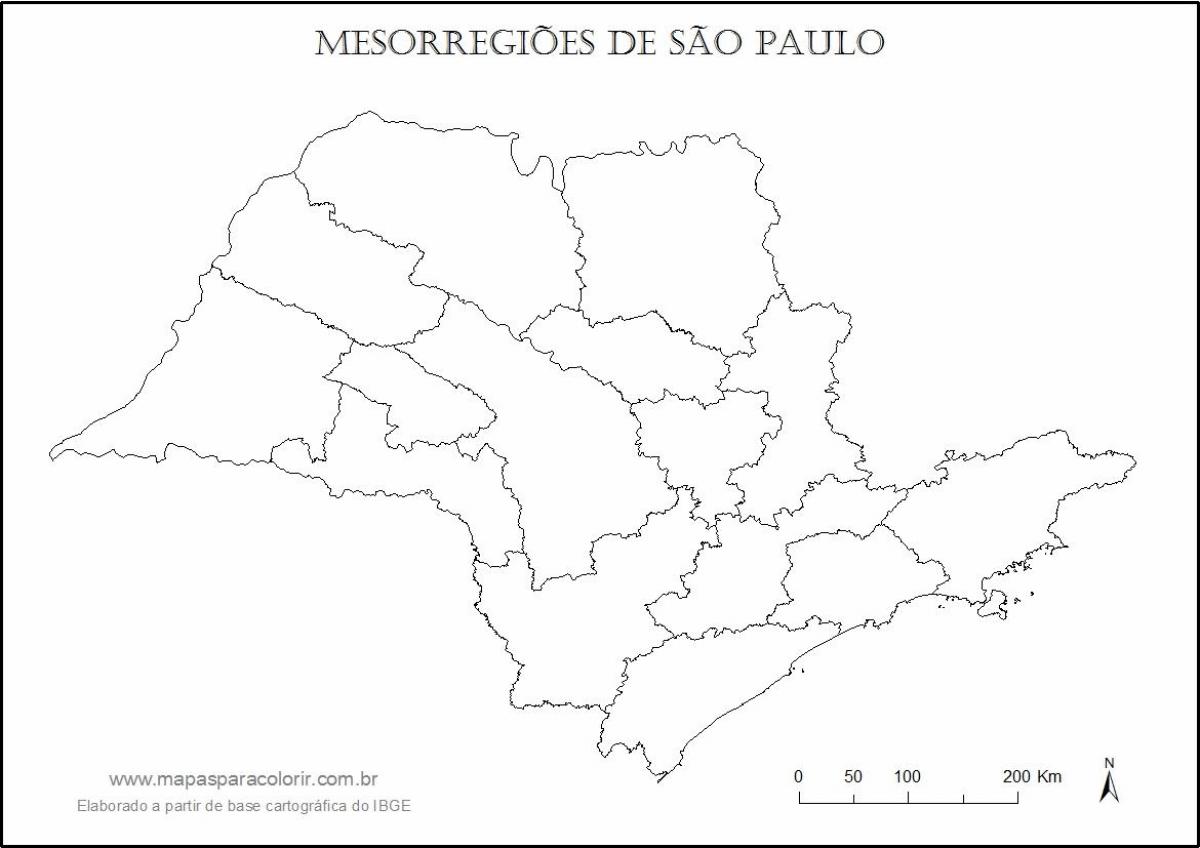 Carte São Paulo vierge - régions