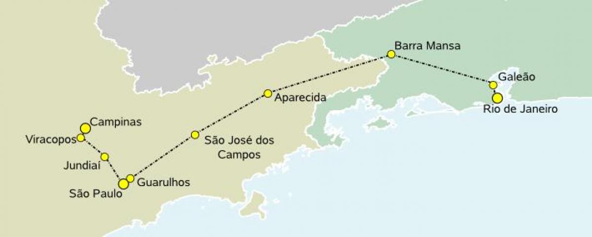 Carte train à grande vitesse São Paulo