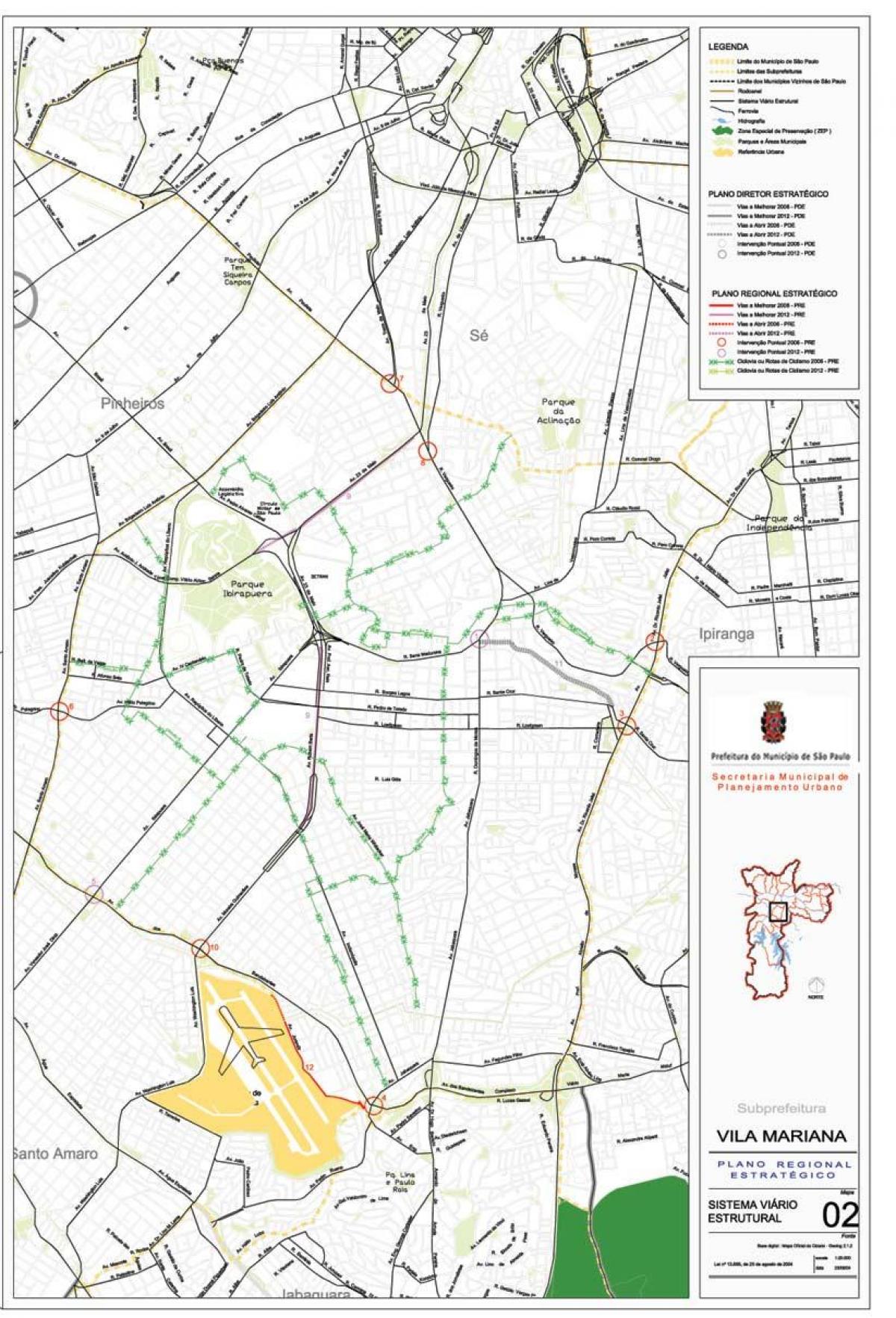 Carte Vila Mariana São Paulo - Routes