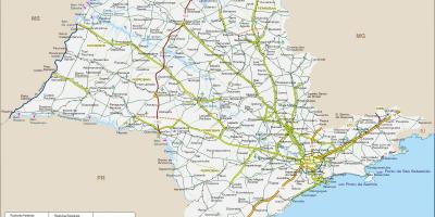 Carte de l'autoroutes Etat de São Paulo