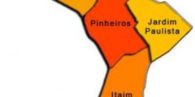 Carte de Pinheiros sous-préfecture