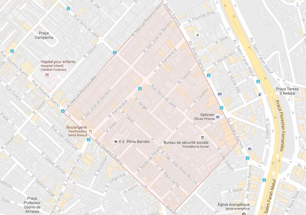 Carte Água Rasa São Paulo