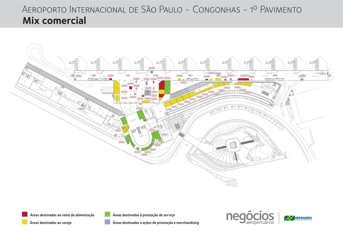 Carte aéroport Congonhas - étage 1