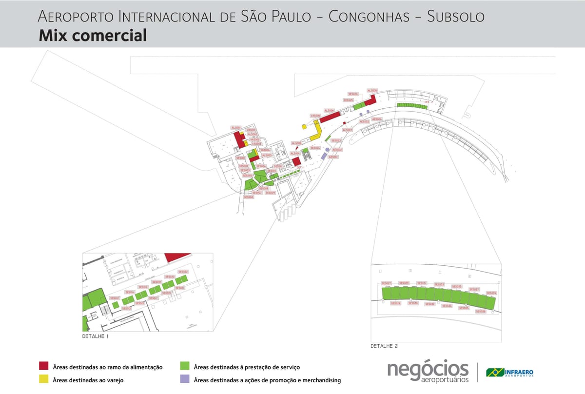 Carte aéroport Congonhas - niveau -1