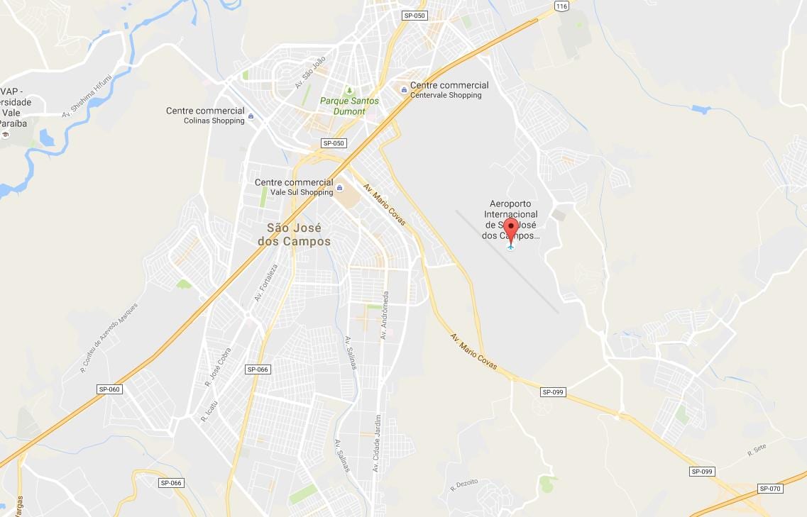 Carte aéroport international São José dos Campos