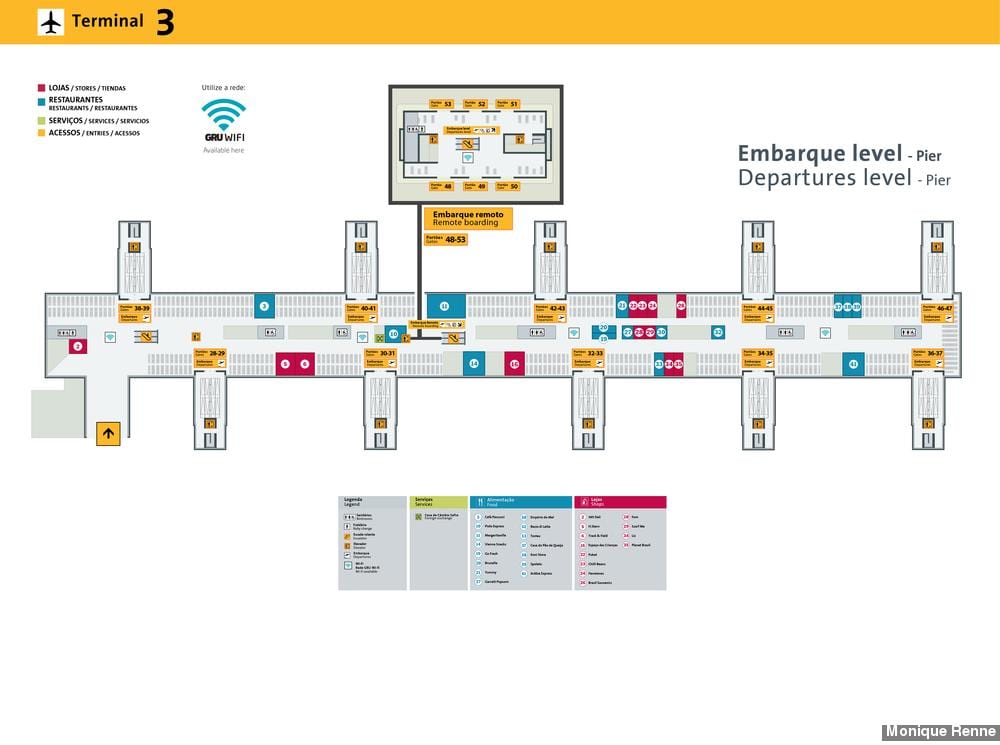 Carte aéroport international São Paulo-Guarulhos - Terminal 3