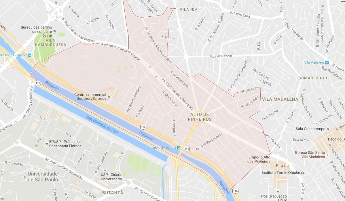 Carte Alto de Pinheiros São Paulo
