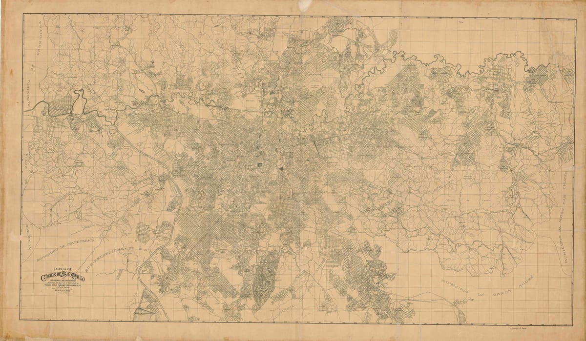 Carte ancien São Paulo - 1943