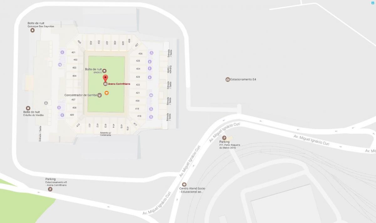 Carte Arena Corinthians - Accès