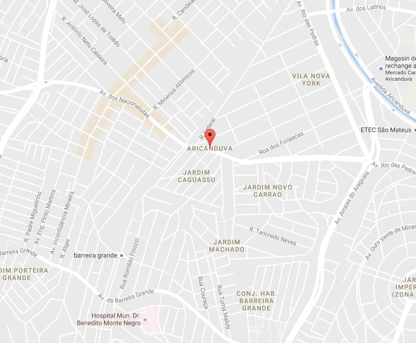 Carte Aricanduva São Paulo