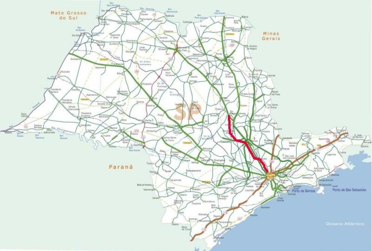 Carte autoroute Bandeirantes - SP 348