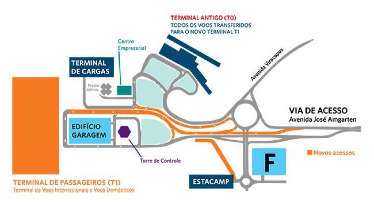 Carte aéroport international Viracopos stationnement