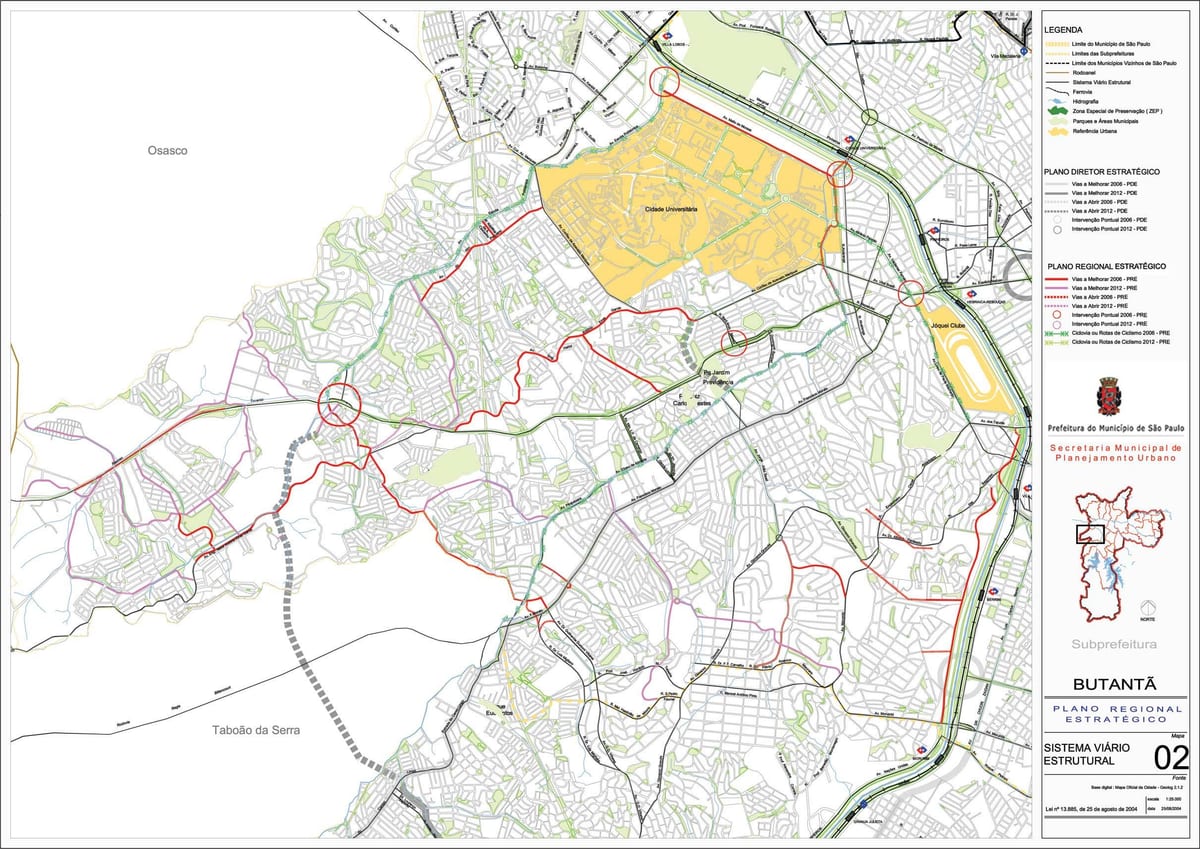 Carte Butantã São Paulo - Routes