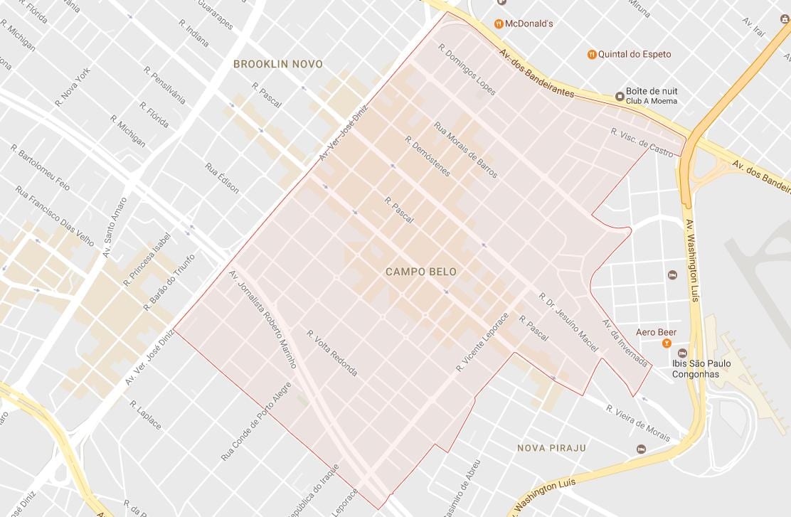 Carte Campo Belo São Paulo