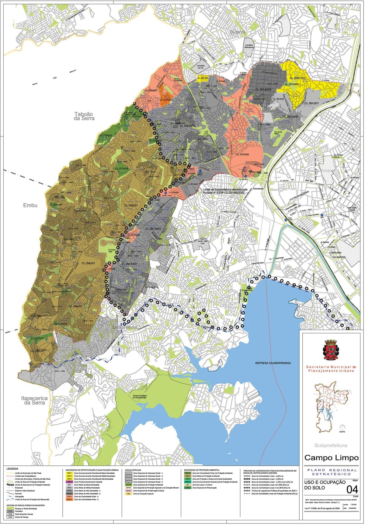 Carte Campo Limpo São Paulo - Occupation du sol