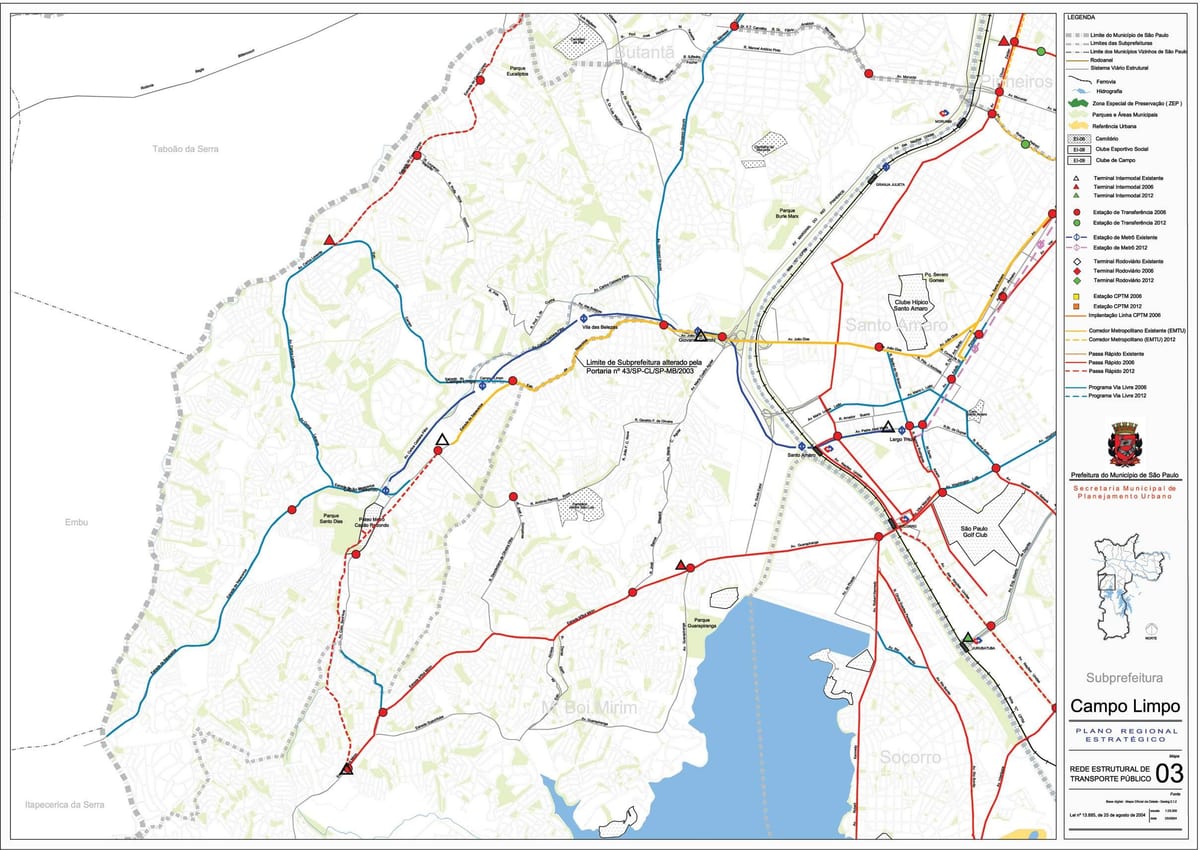 Carte Campo Limpo São Paulo - Transports publics
