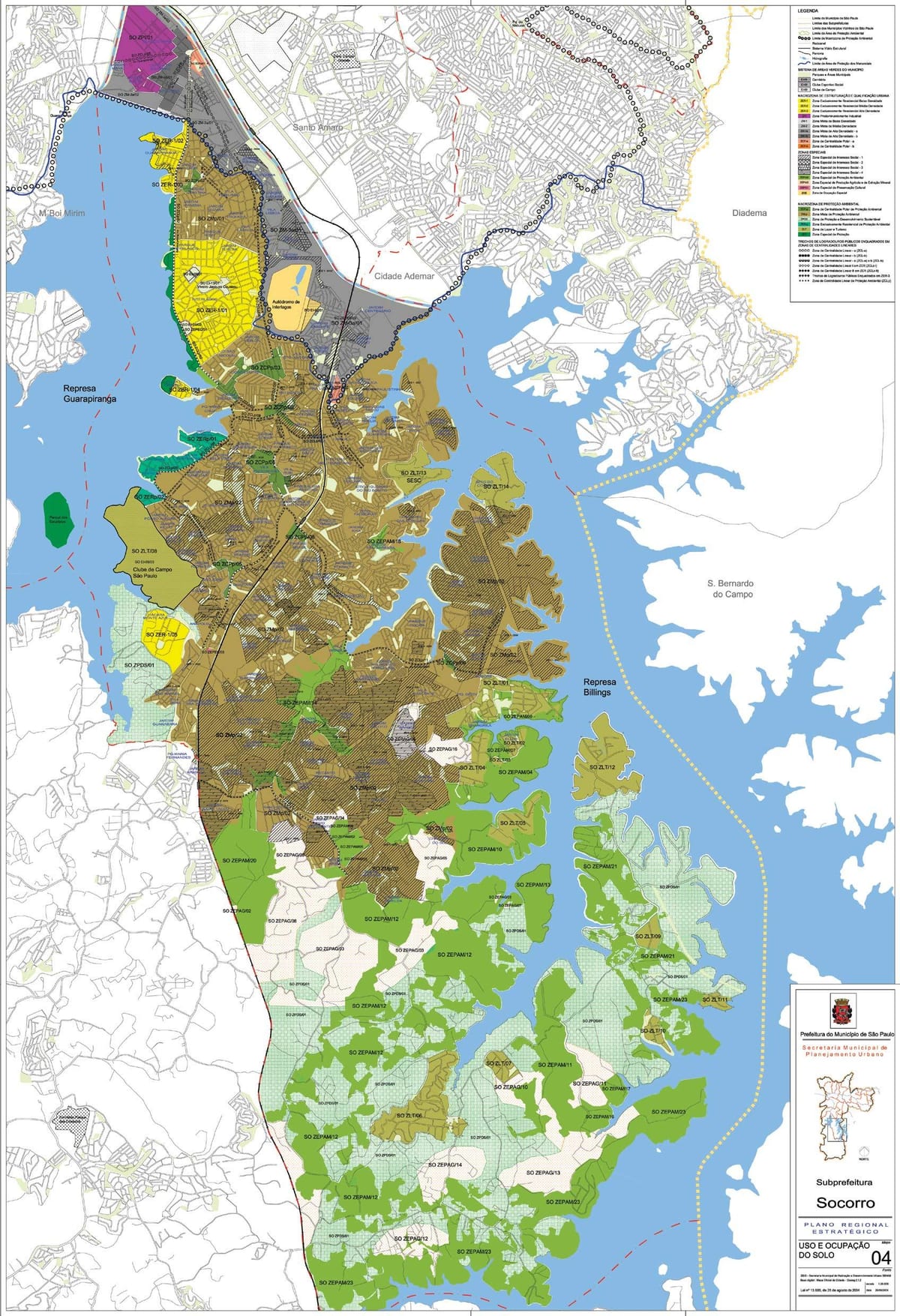 Carte Capela do Socorro São Paulo - Occupation du sol