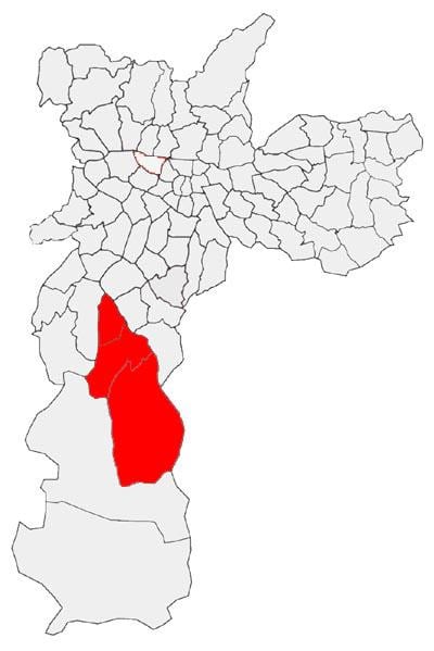 Carte Capela do Socorro sous-préfecture São Paulo