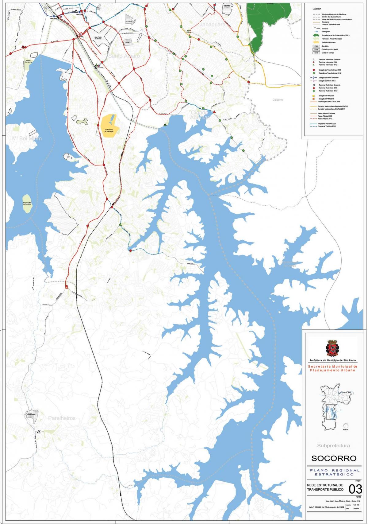 Carte Capela do Socorro São Paulo - Transports publics