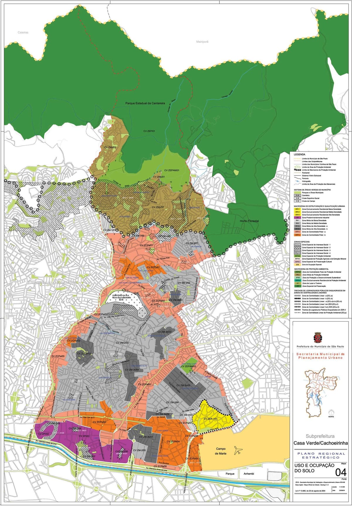 Carte Casa Verde São Paulo - Occupation du sol