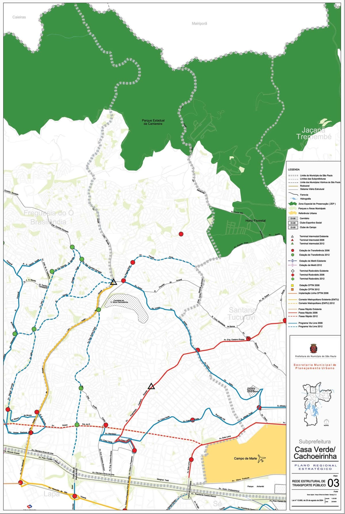 Carte Casa Verde São Paulo - Transports publics