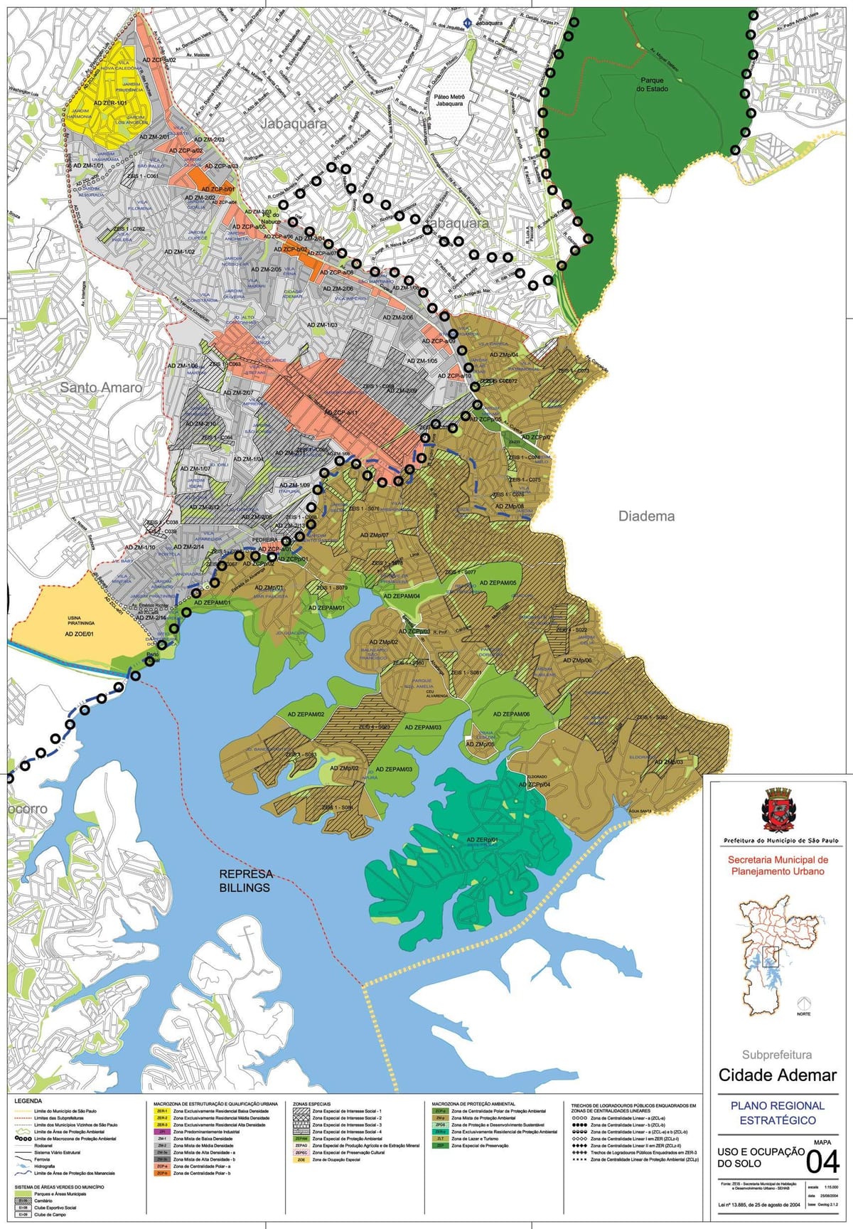 Carte Cidade Ademar São Paulo - Occupation du sol