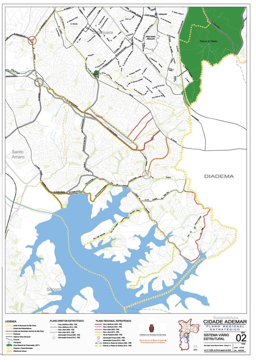Carte Cidade Ademar São Paulo - Routes