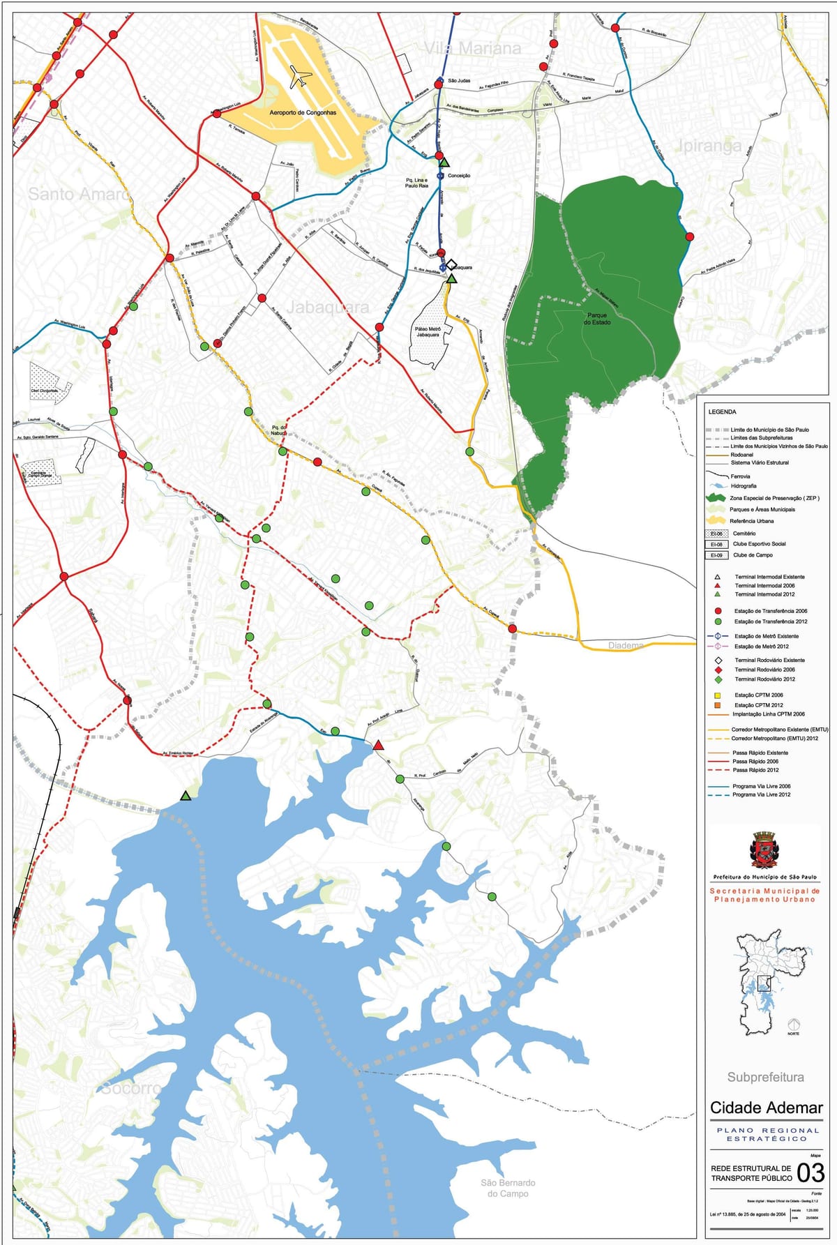 Carte Cidade Ademar São Paulo - Transports publics