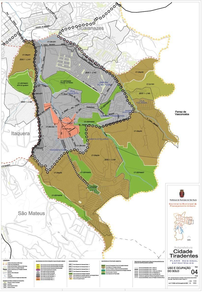 Carte Cidade Tiradentes São Paulo - Occupation du sol