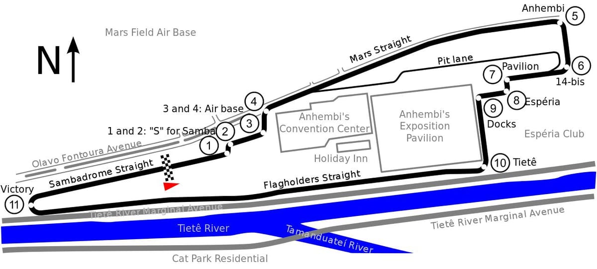 Carte Circuit d'Anhembi São Paulo
