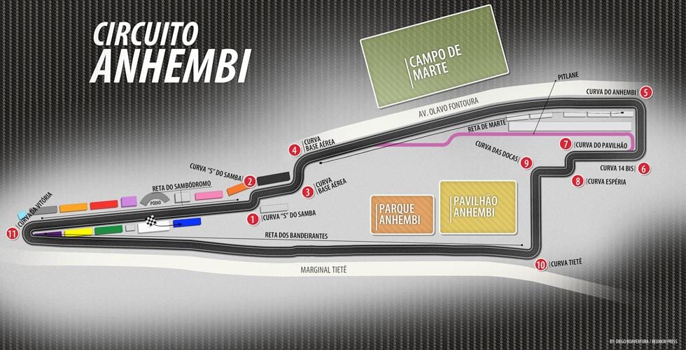 Carte Circuit d'Anhembi