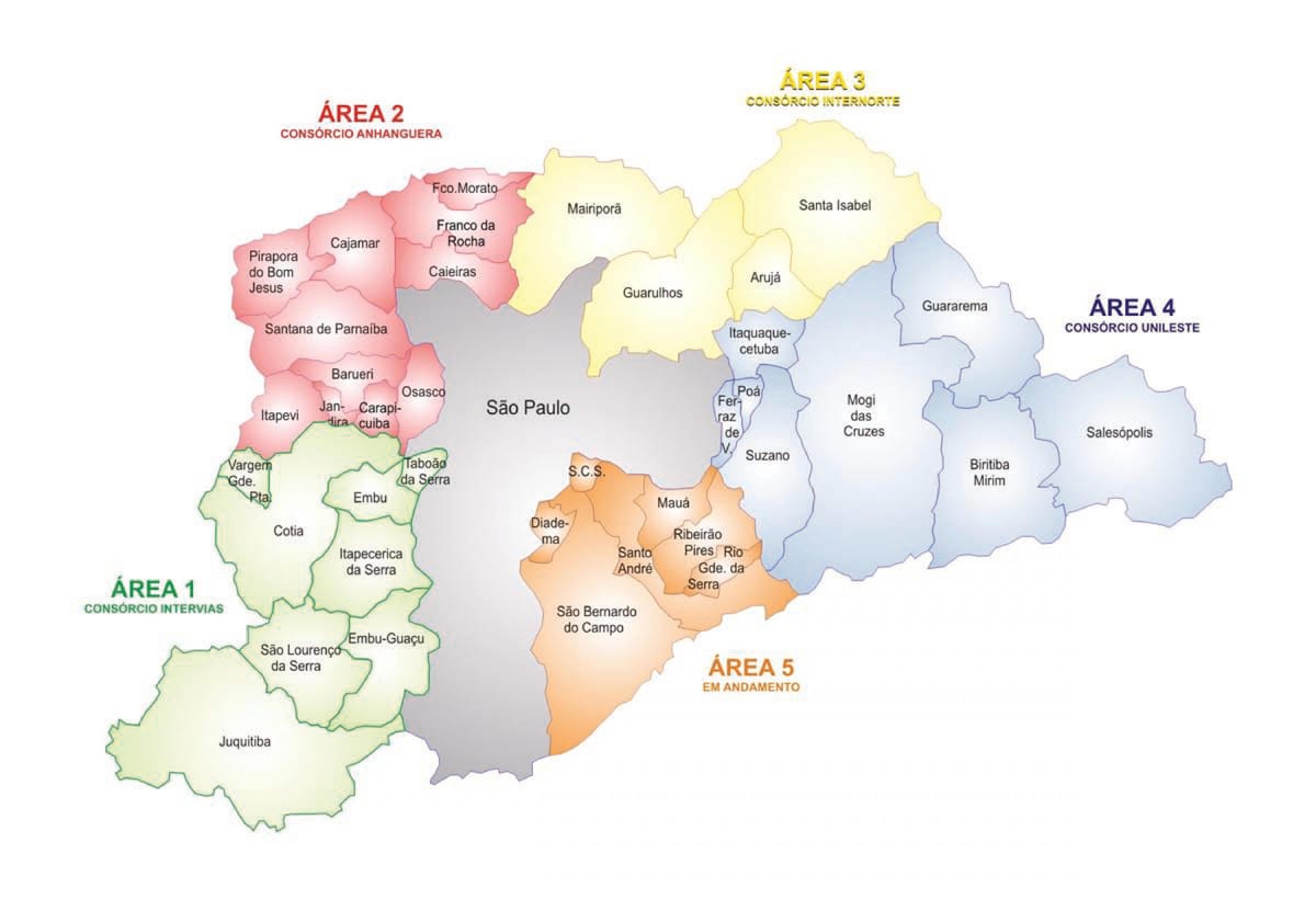 Carte Concessão Áreas RMSP