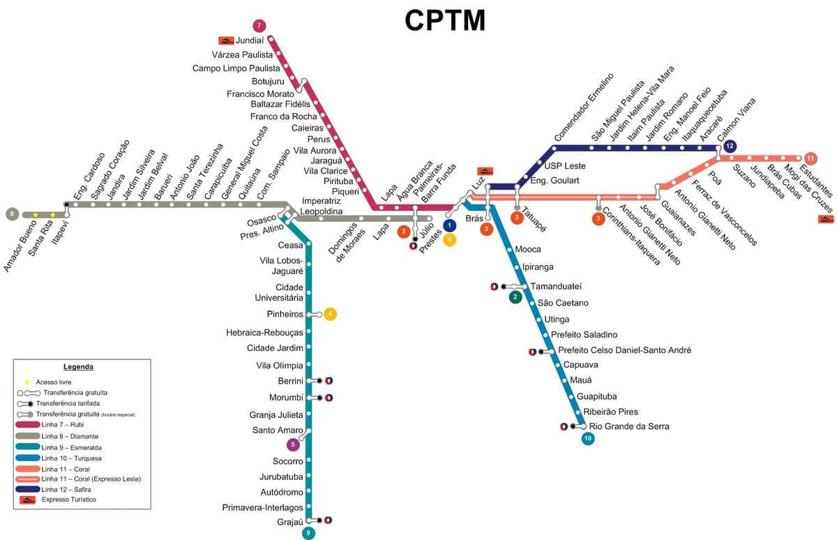 Carte CPTM São Paulo
