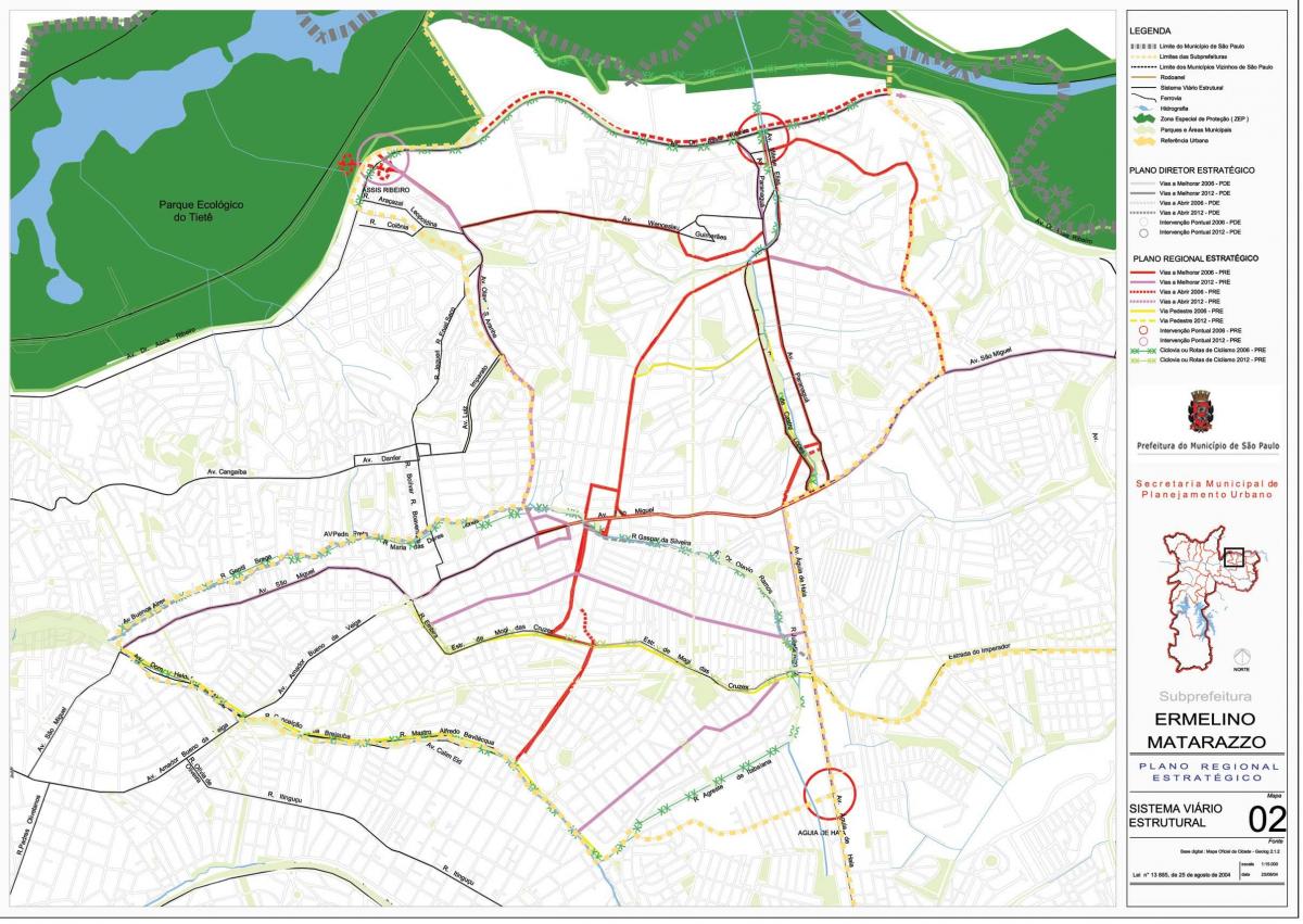 Carte Ermelino Matarazzo São Paulo - Routes