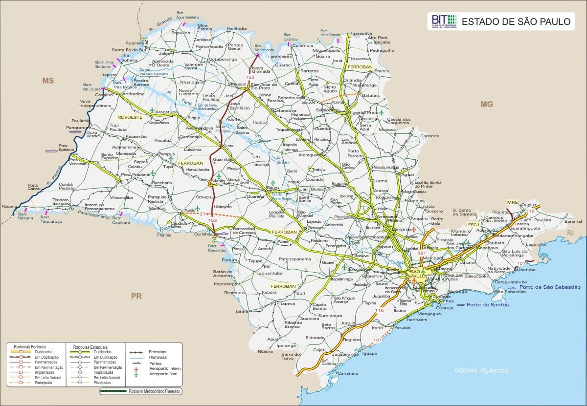 Carte Etat São Paulo