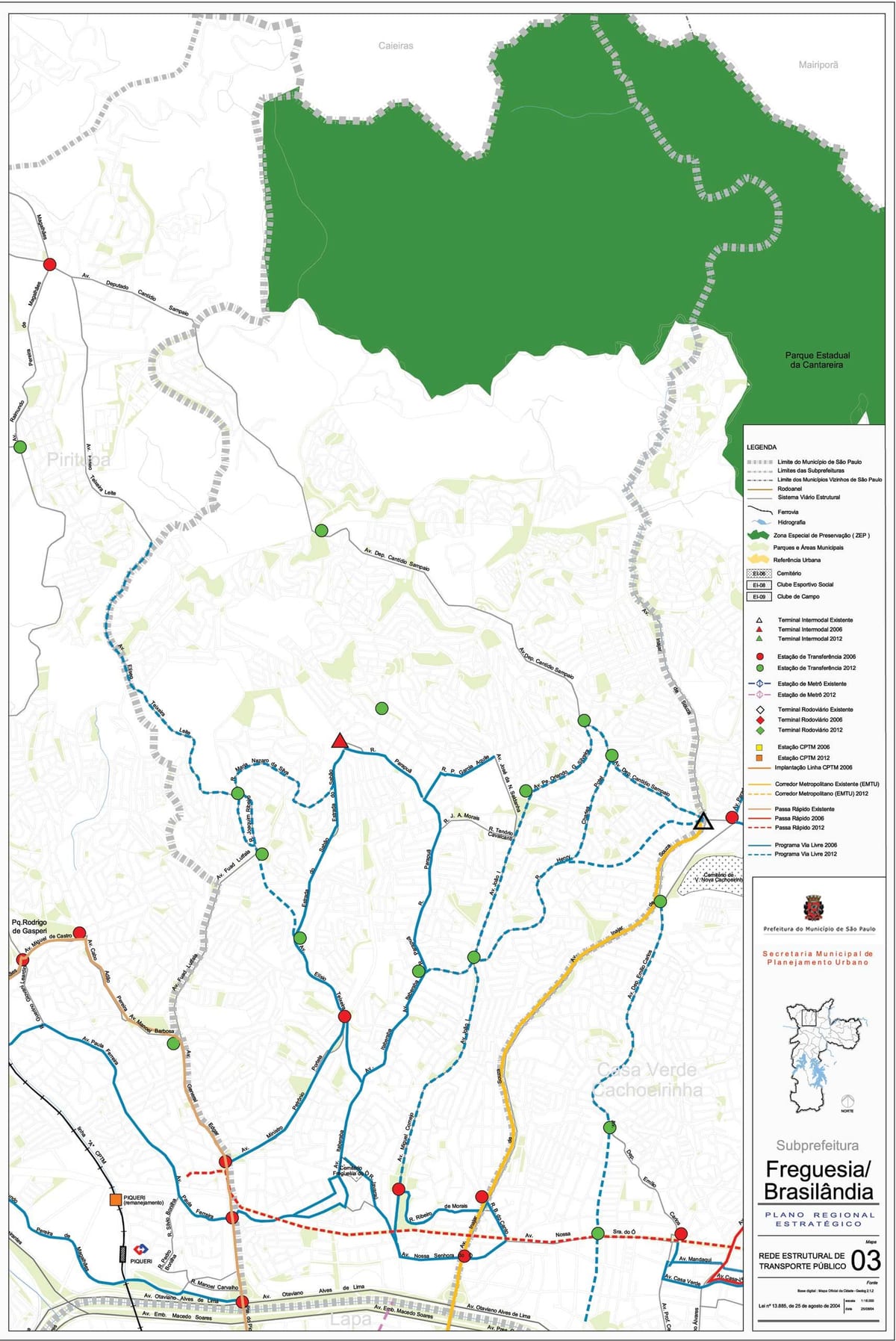 Carte Freguesia do Ó São Paulo - Transports publics