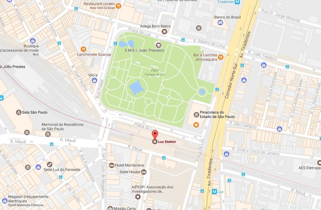 Carte gare de la Luz São Paulo