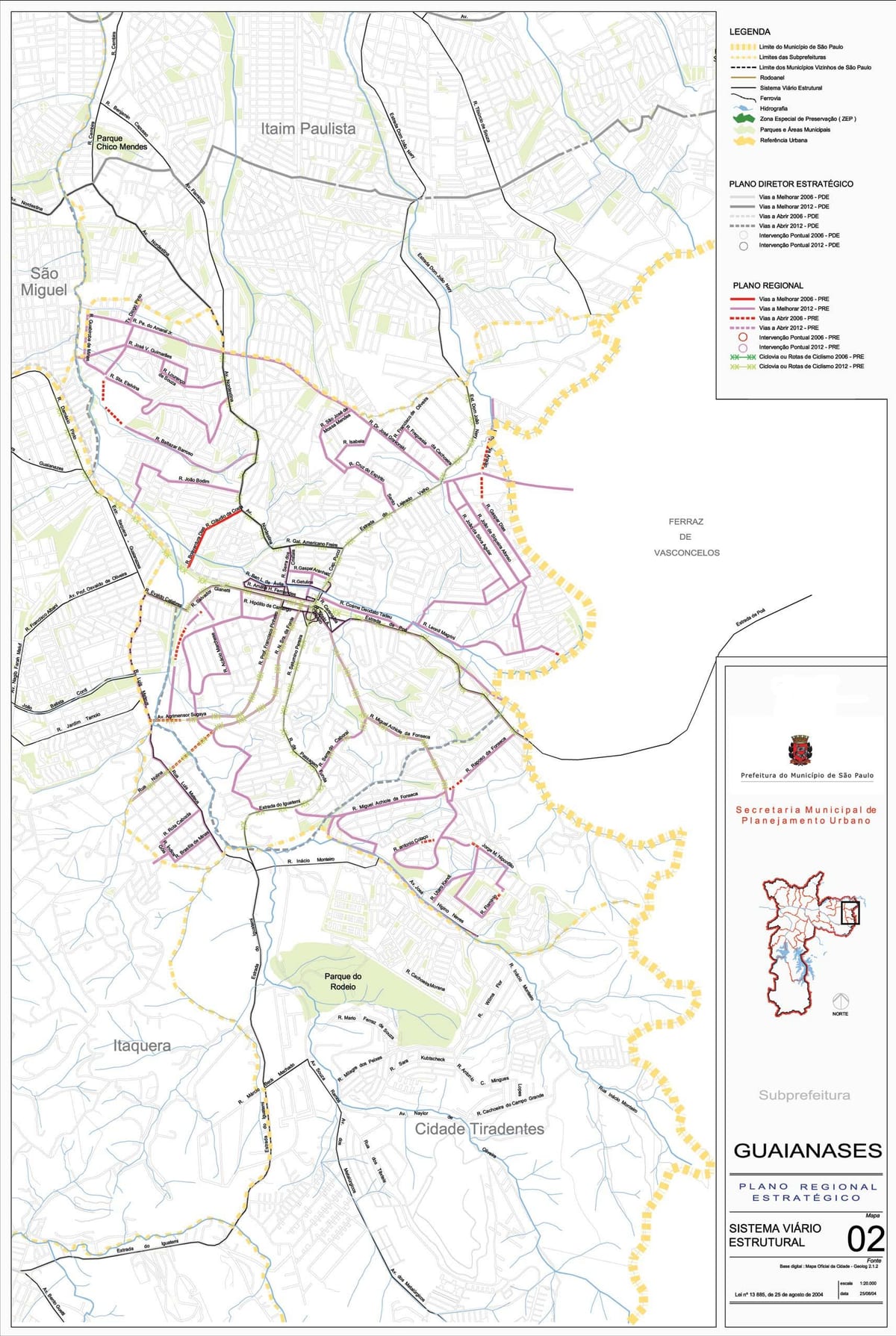 Carte Guaianases São Paulo - Routes