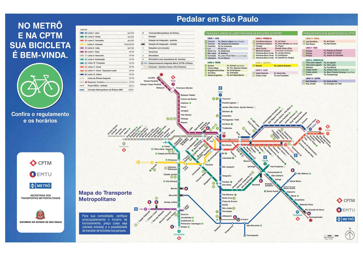 Carte guide cycliste São Paulo