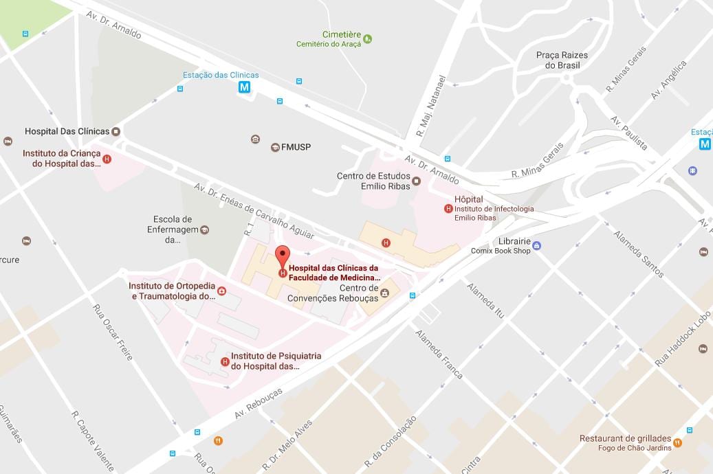 Carte hôpital des Clínicas