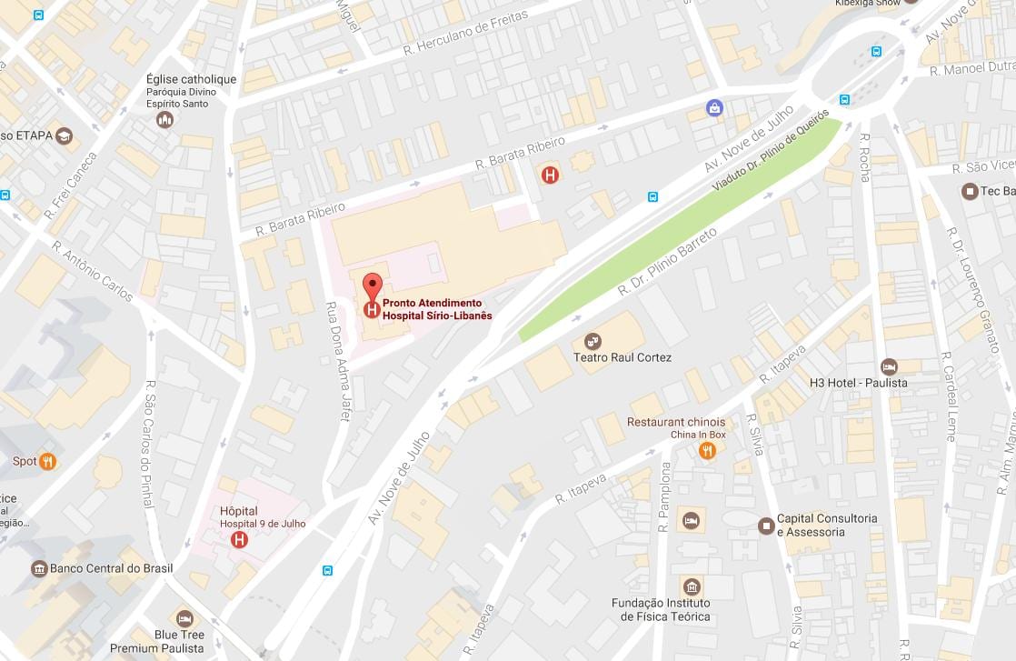 Carte hôpital Sírio-Libanês