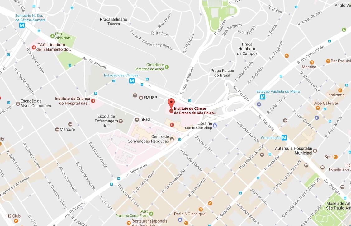 Carte Institut de Cancer de São Paulo